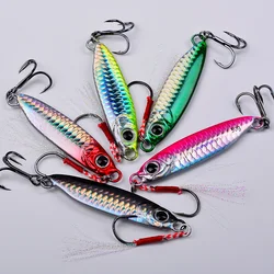 Señuelo de pesca con plantilla de Metal, 5 uds., 7g, 15g, 30g, anzuelo fundido, Swimbait, Wobbler, Lucio, cuchara, carpa, Spinner, aparejos de pesca, cebo Artificial