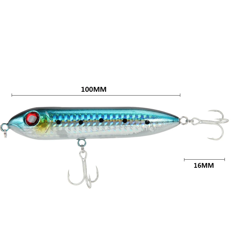 100mm 11g lápiz pesca Spook señuelos flotantes cebo Artificial agua salada agua dulce Okie Shad Swimbait Super Spook Jr Wobblers - imagen 5