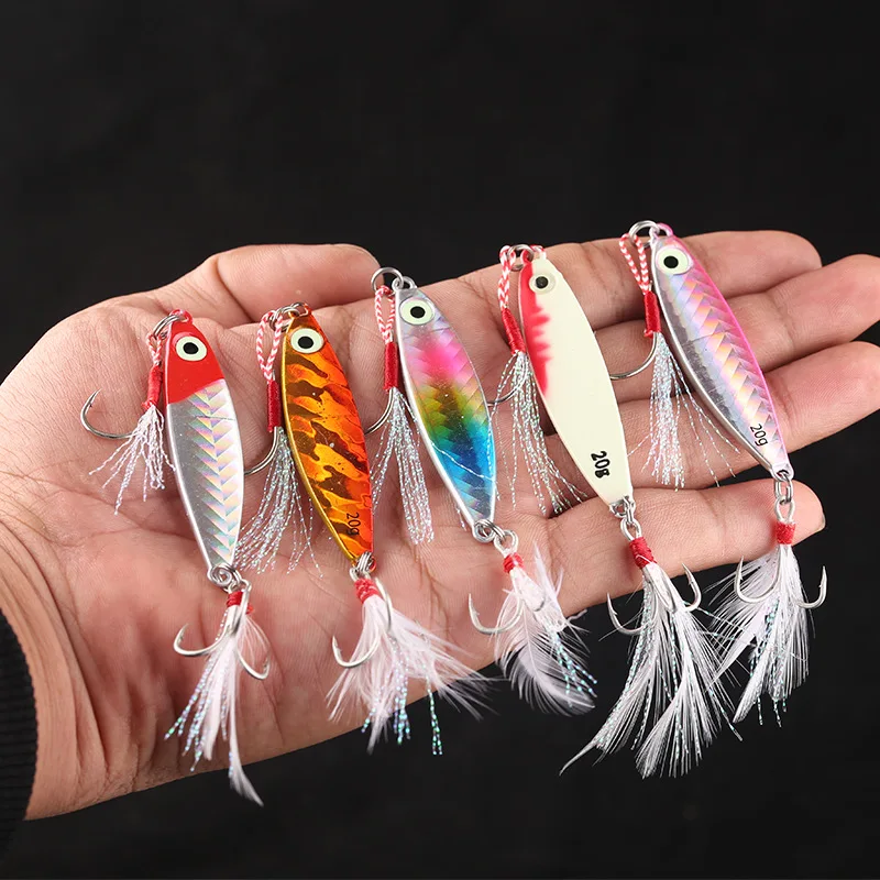 Jigs-cuchara de Metal para pesca en el mar, 7g, 10g, 15g, 20g, pesca de lubina - imagen 4