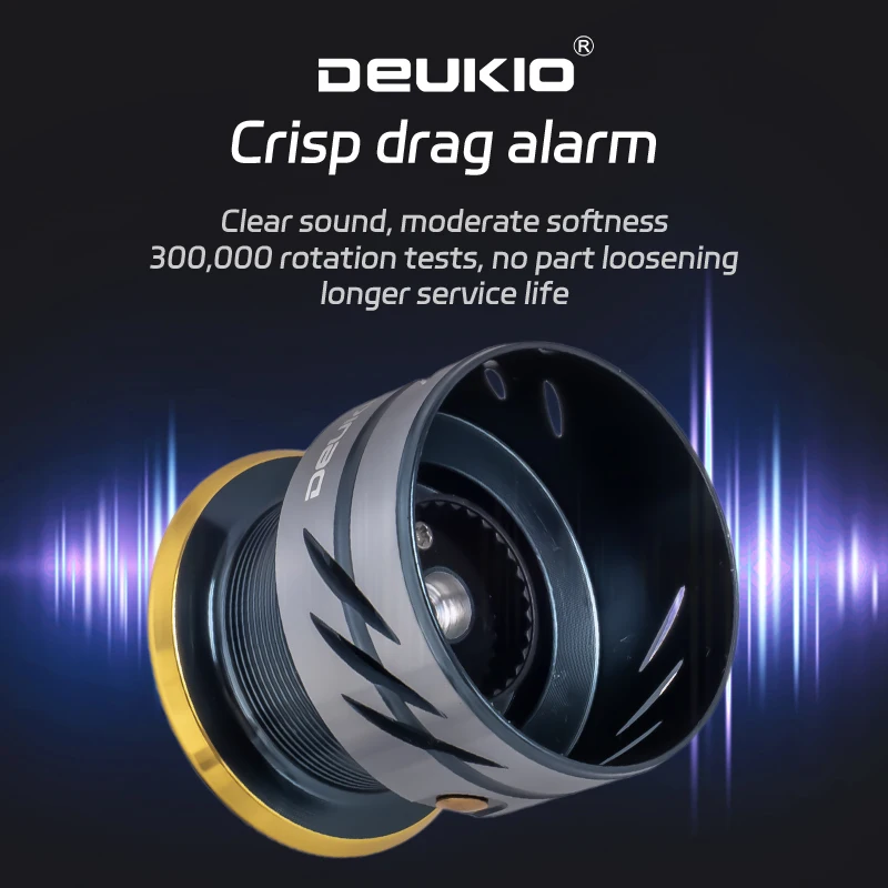 Carrete de pesca ultraligero DEUKIO MAX Drag Power 18lbs carrete de aluminio alarma de pescado carrete giratorio de cuerpo principal de fibra de carbono para agua salada - imagen 4