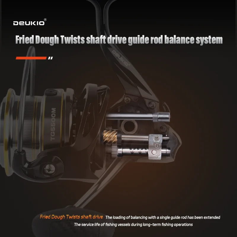 Carrete giratorio DEUKIO de tiro largo 7 + 1BB 18lb arrastre 4,7: 1 carrete de pesca de fundición de Surf grande de agua dulce y salada serie 4500-8500 - imagen 3