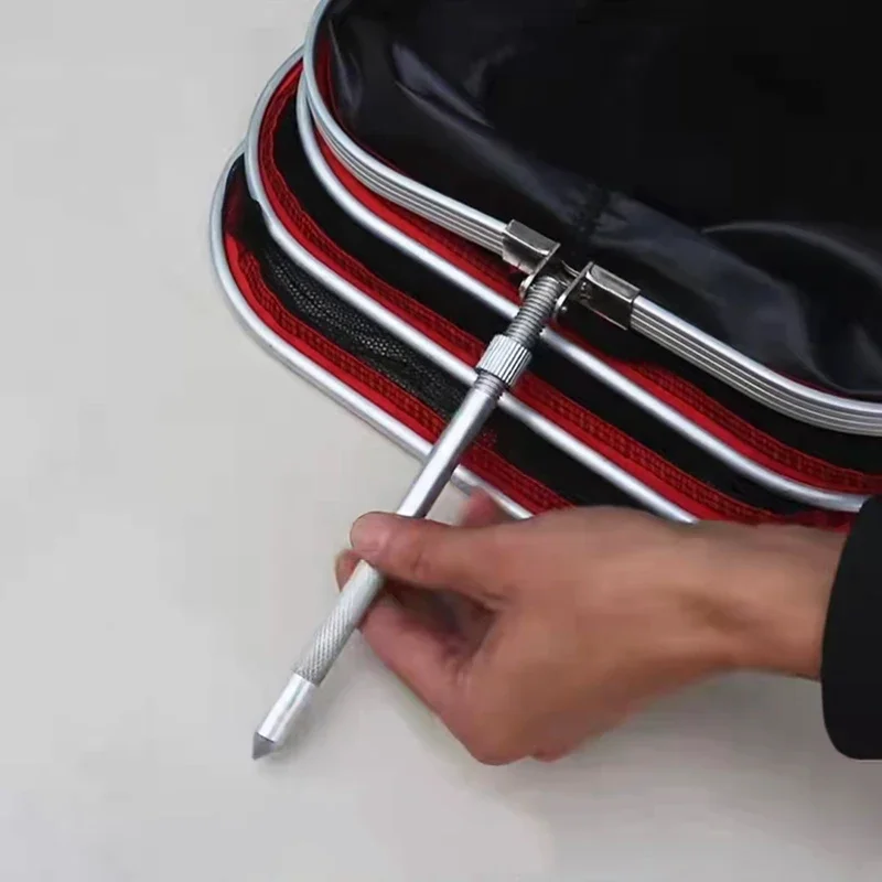 Jaula de pesca plegable Lawaia con bolsa, malla densa pegada, pesca en el campo, protección de pesca de secado rápido, jaula de pesca de boca cuadrada - imagen 3