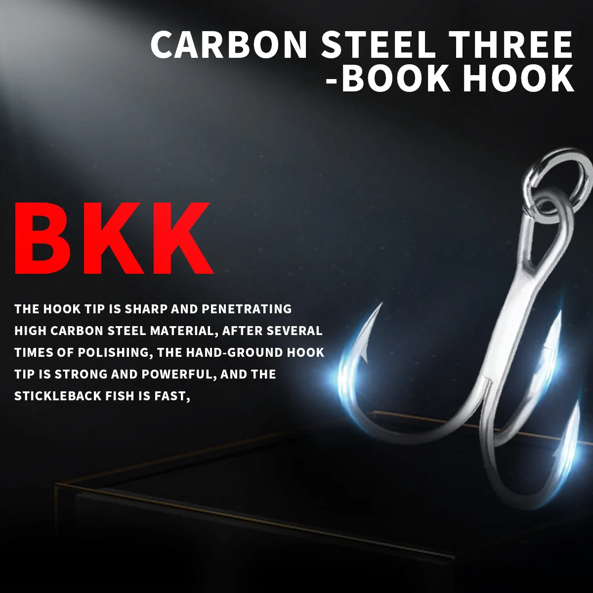 Experimente lo último en ganchos de pesca con nuestro gancho de tres libros de acero al carbono