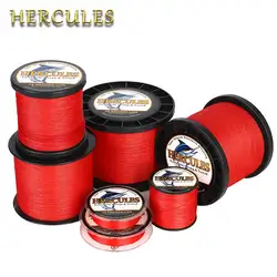 Línea trenzada Hercules PE 12 hebras – Multifilamento rojo para pesca