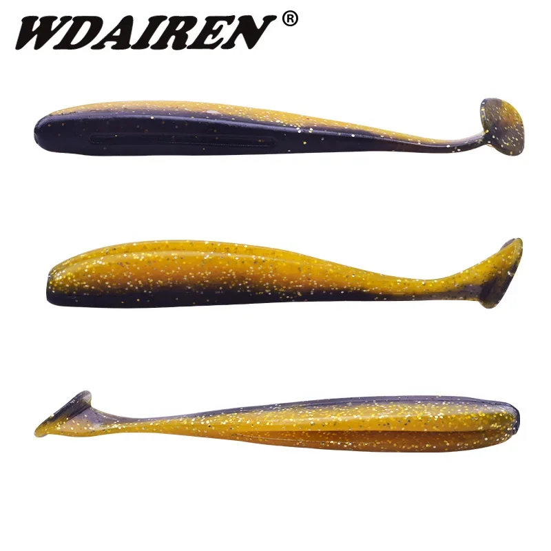 6 uds plantilla de silicona de doble Color cebo blando 8cm 3,5g Wobbler Señuelos de Pesca cebos de goma artificiales lubina carpa Swimbait aparejos de Pesca - imagen 4