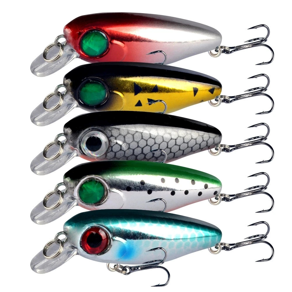 Señuelos de pesca modelo caliente, 1 Uds., 4,5 cm, 2,5g, cebo duro, 5 colores para elegir, calidad profesional, profundidad de pececillo