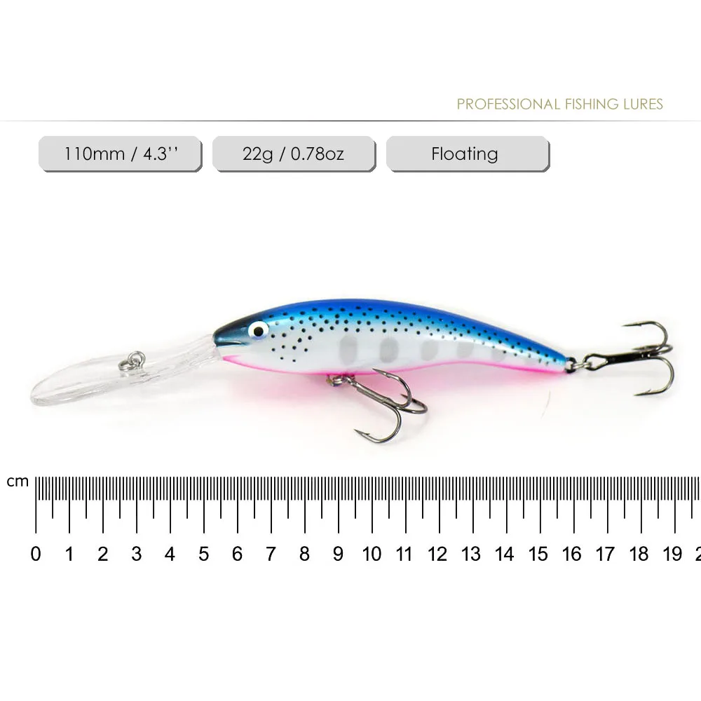 Crankbaits flotantes Countbass 110 mm 4-21/64" 22 g 25/32 oz. Buceo 9m 30' cola profunda Wobbler La Peche Au Leurre Señuelos de pesca - imagen 2