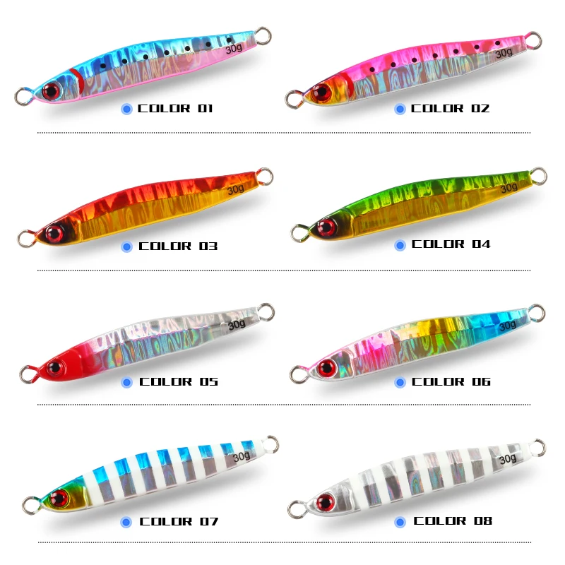 Obras mágicas sin anzuelo, plantilla de Metal, caja de señuelos, cebo de perca, 5g, 8g, 12g, 18g, 30g, 5 unids/caja, plantillas de mar, cebo Artificial, juego de pesca, peces falsos - imagen 4