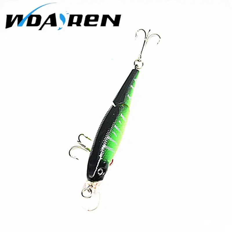 Señuelos de pesca Wobblers, cebos artificiales de pececillo, anzuelos triples, aparejos de pesca Crankbait, 2 secciones, 9,2 cm, 7,5g, 1 ud. - imagen 2