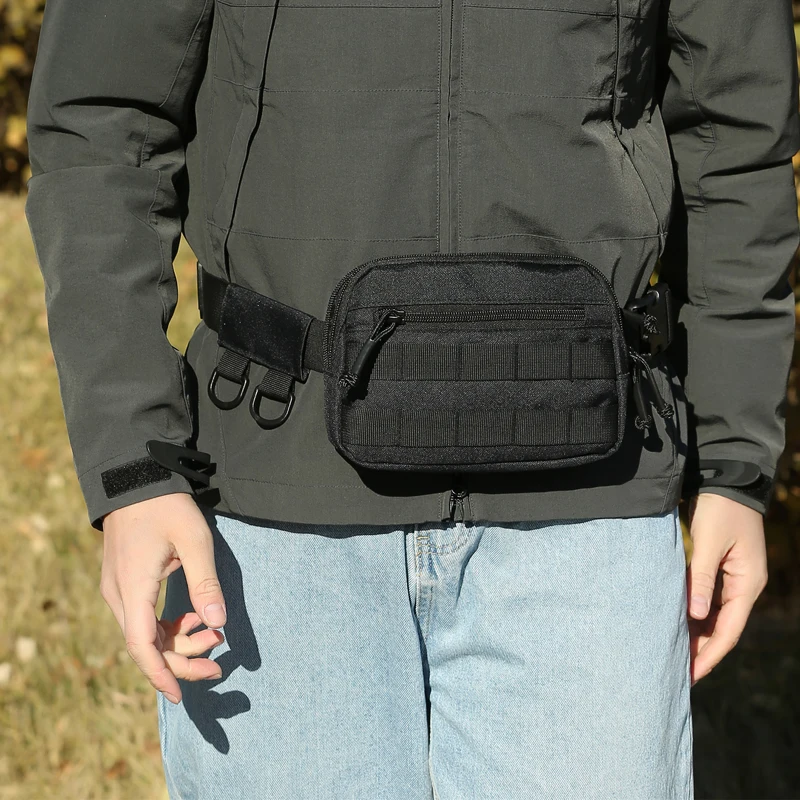 Bolsa táctica de pesca, riñonera de nailon para cadera, riñonera Molle para exteriores, bolsas para cinturón, accesorios para acampar y cazar, bolsa de almacenamiento de cebo - imagen 3