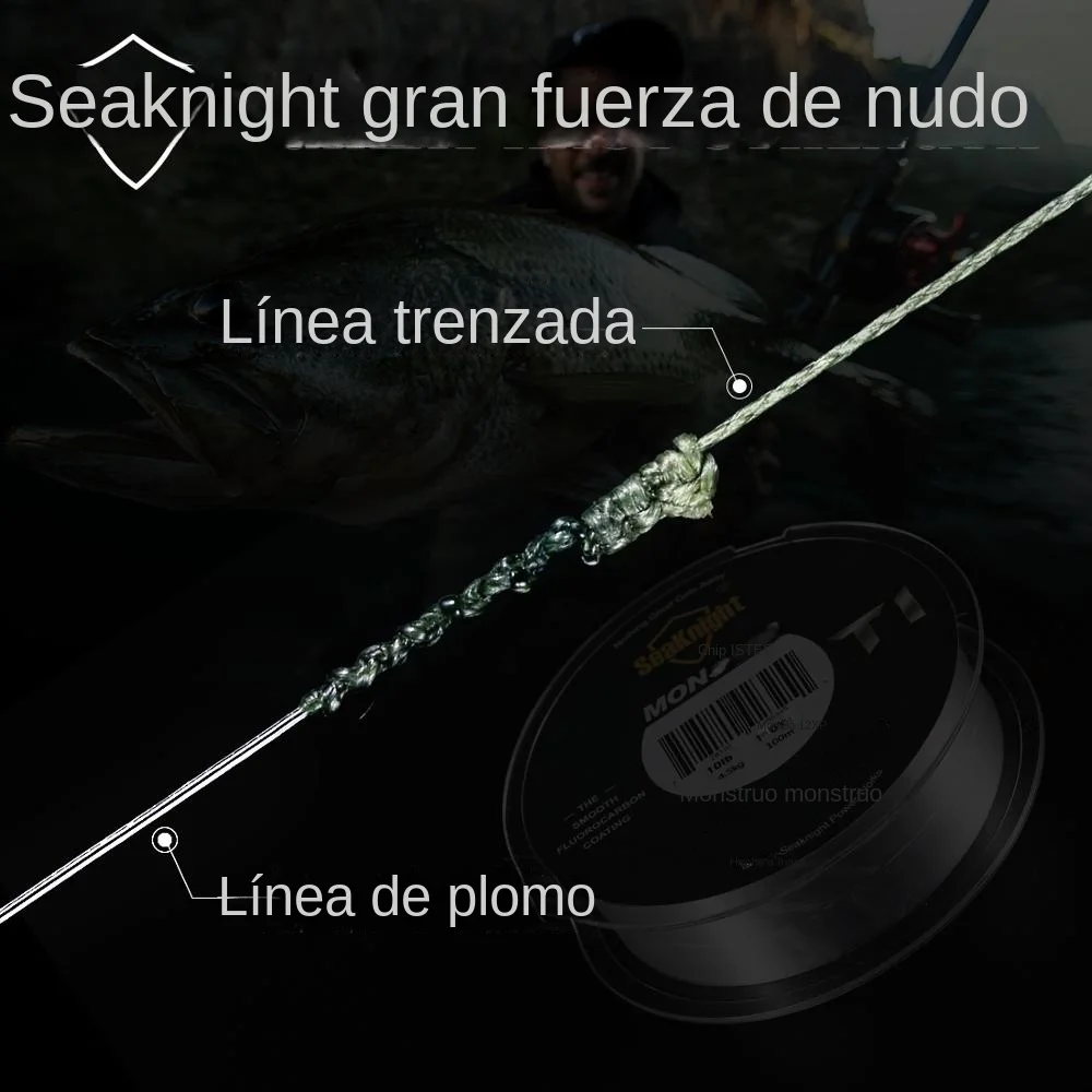 Línea de pesca con revestimiento de fluorocarbono marca SeaKnight MANSTER T1 serie 100M línea de pesca monofilamento líder línea de hundimiento - imagen 4
