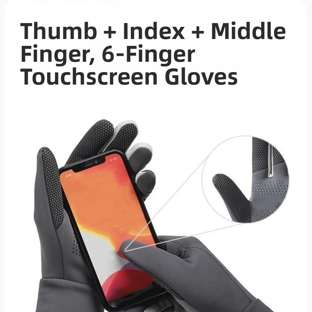 Guantes cálidos para ciclismo de invierno, antideslizantes, a prueba de viento, con dedos completos, térmicos, gruesos, protectores para montar al aire libre - imagen 5