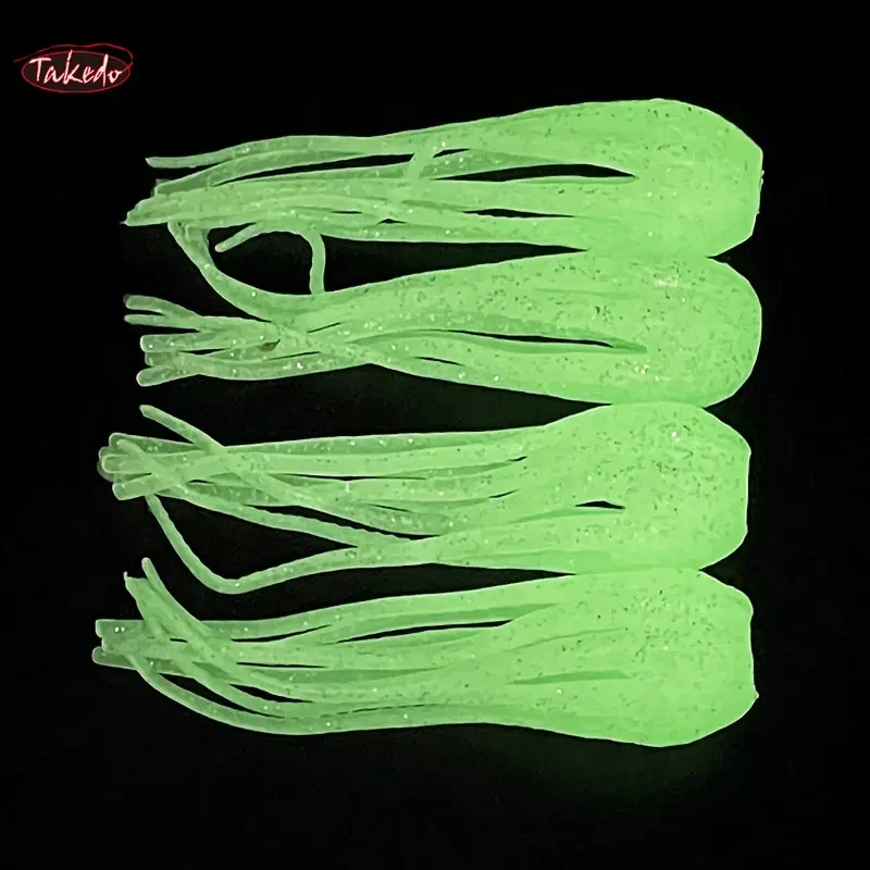 TAKEDO-señuelo de calamar para pesca en aguas profundas, cebo blando de 13,5 cm y 25g, para faldas de pulpo, UV, TPR - imagen 5