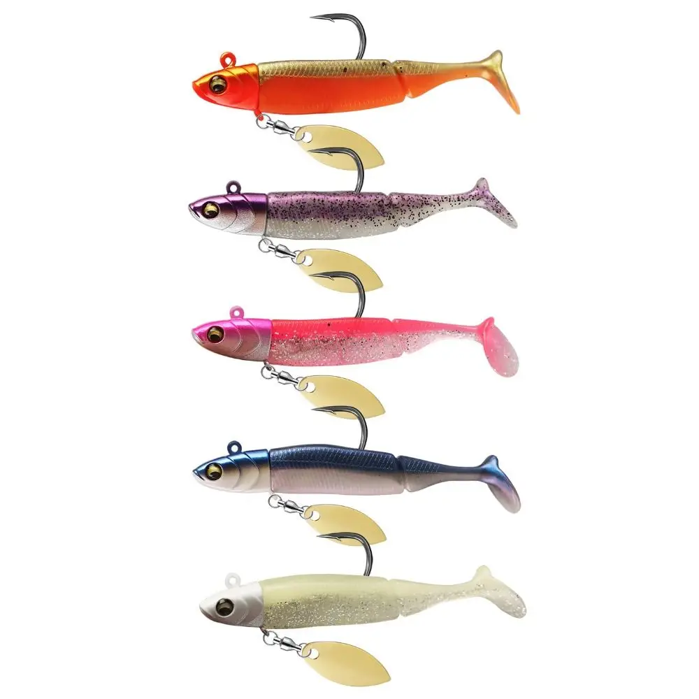 Cebo de lubina suave de silicona de alta calidad con anzuelo de plomo, señuelo de pececillo Artificial de 9,5 cm y 20g, cuchara giratoria suave, cebo de pesca - imagen 3