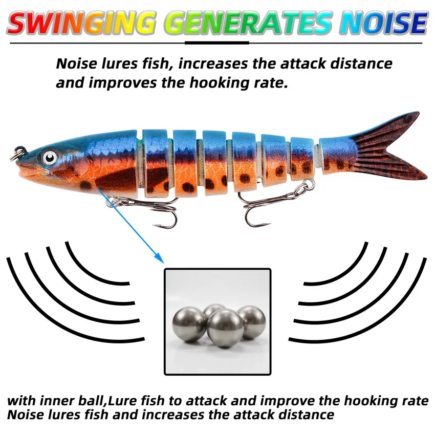 1 Uds 18g 13,5 cm Wobblers para pesca cebo Artificial duro multiarticulado Swimbait Crankbait aparejos de señuelo de pesca realistas - imagen 4