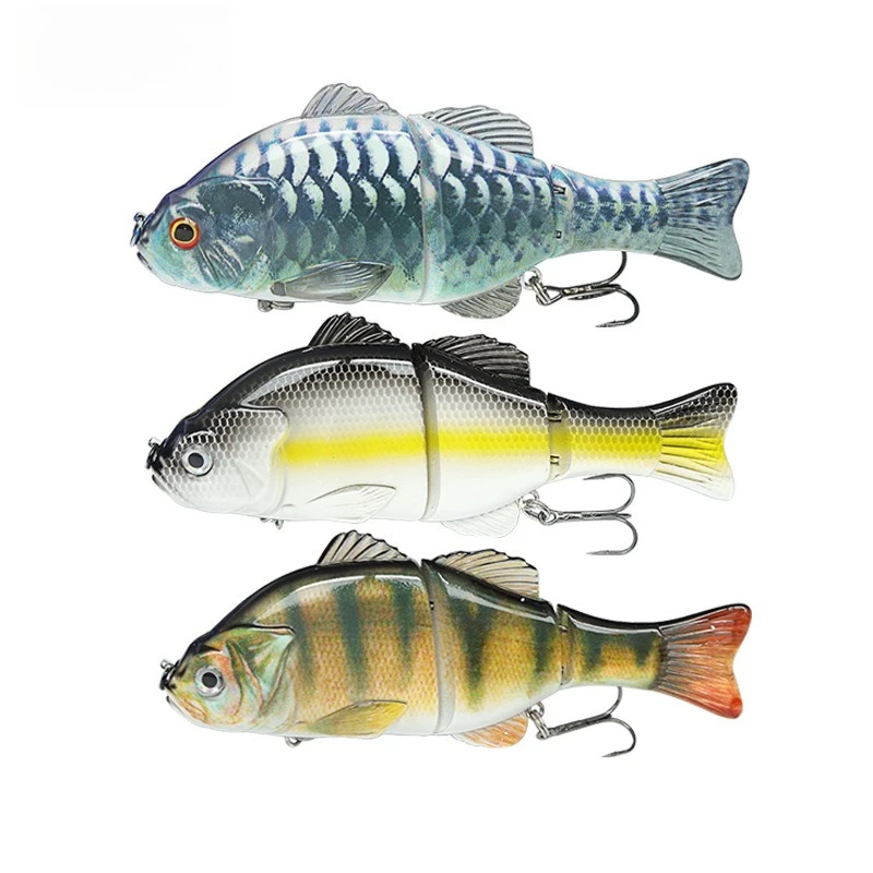 1 Uds 63g giratorio grande tres secciones Swimbait Señuelos de Pesca cuerpo duro hundimiento lento articulado lubina Pike señuelos aparejos de cebo de pesca