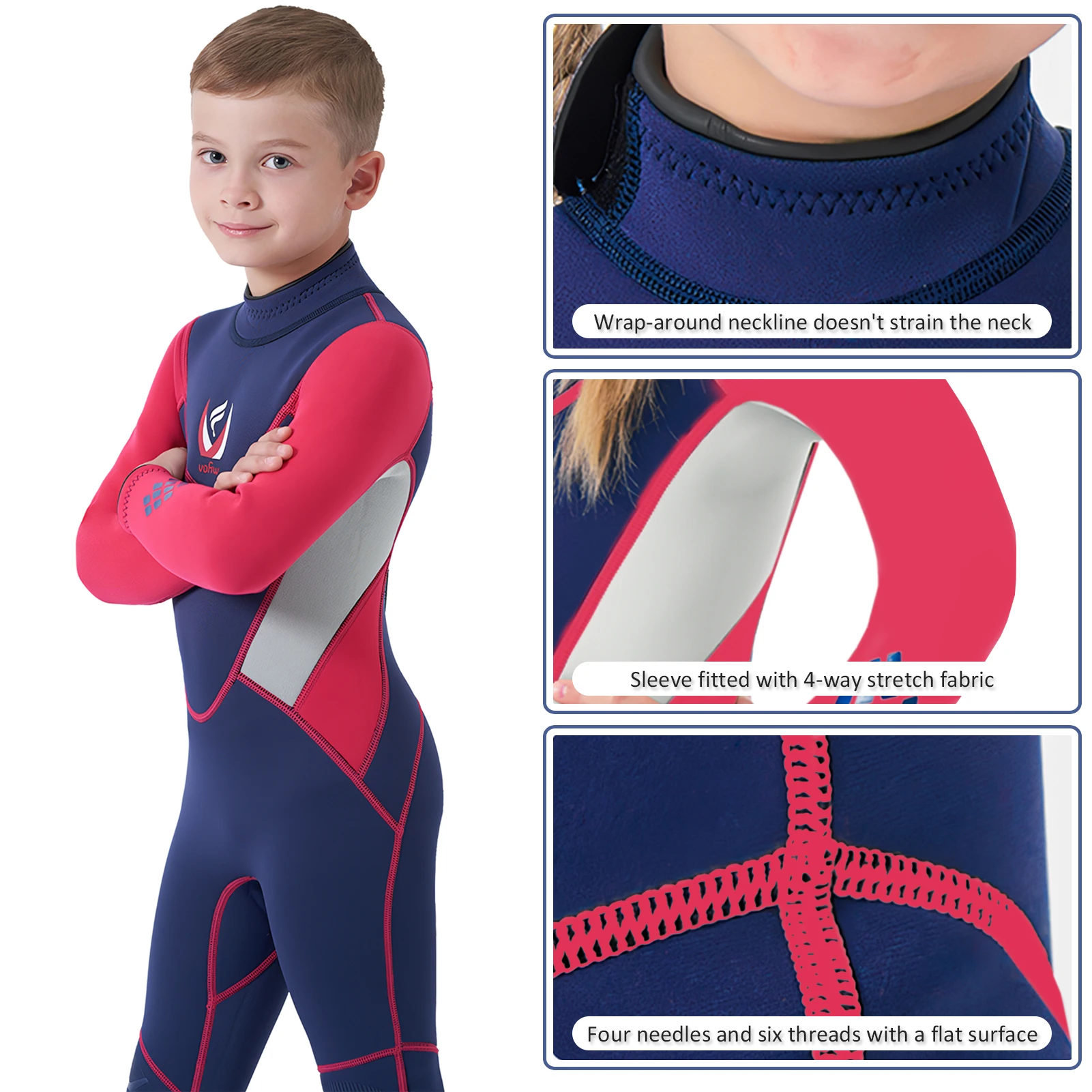 Neopreno infantil manga larga 3mm con protección UV para pesca - imagen 3