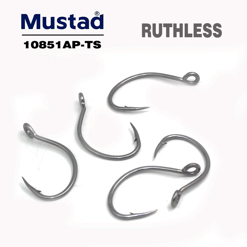 MUSTAD-anzuelo individual de sacudida lenta 10851AP-TS, anillo de gancho, súper resistente al óxido, 1x reforzado, pesca al aire libre, nuevo, 2024 - imagen 2