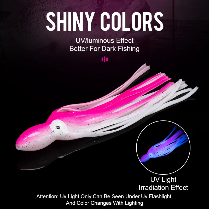 TEASER HK034 4 unids/lote accesorios de pesca línea Kevlar agua salada lubina 8062 Triple plantilla luminosa goma calamar falda ganchos - imagen 4