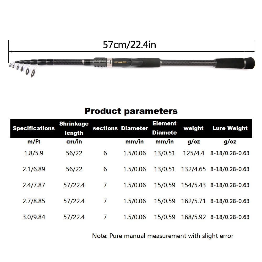 SIECHI-señuelo giratorio ultraligero, caña de pescar en roca, 1,8 M, 2,1 M, 2,4 M, 2,7 M, 3,0 M, Baitcasting de carbono, aparejos de pesca para viajero rápido - imagen 2