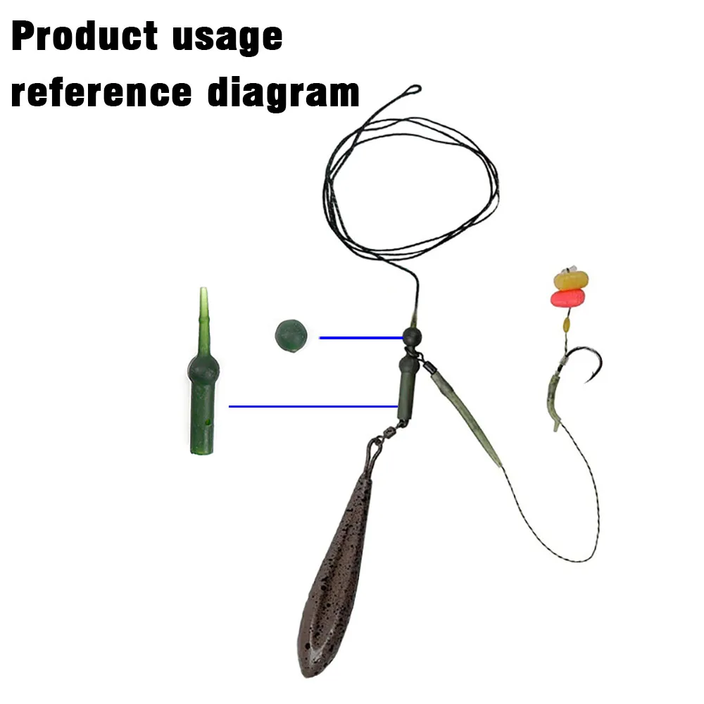 Juego de 10 aparejos de Material para pesca de carpa, equipo de aparejos, aparejo de goma para pesca de carpa, aparejo para correr, líderes Leadcore, manga antienredos - imagen 5