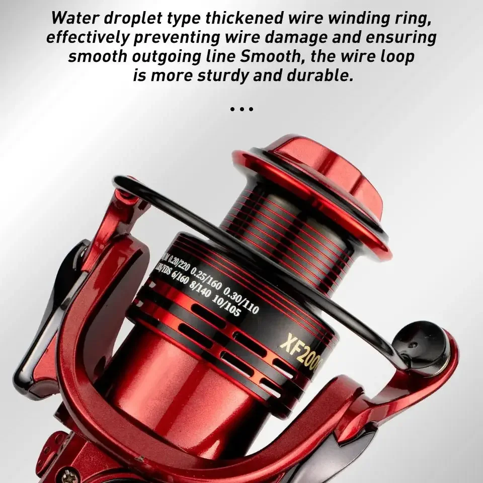 Carrete de pesca giratorio ligero, bobina de Metal 5,5: 1, arrastre máximo de 10KG, para lubina, pez grande, pesca en agua salada - imagen 5