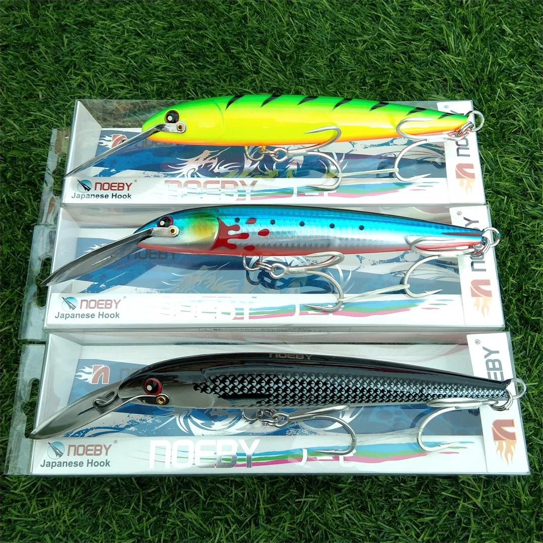 Noeby 3 uds 185mm 60g cebo duro flotante señuelos Minnow 5-6m juego de Crankbaits para pesca de lubina señuelos Tackleg