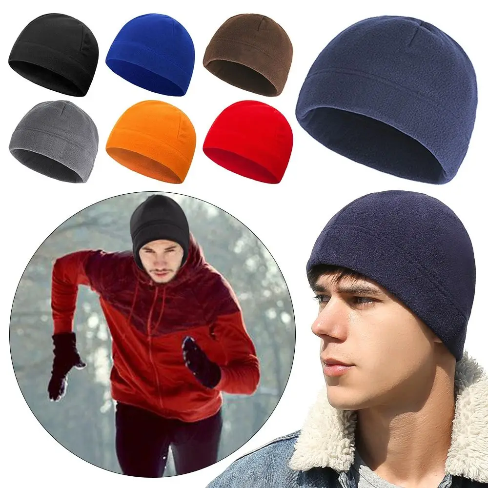 Gorro de lana Polar de invierno, gorro holgado y cálido para correr y ciclismo, gorro de esquí suave y ligero para hombres y mujeres - imagen 3