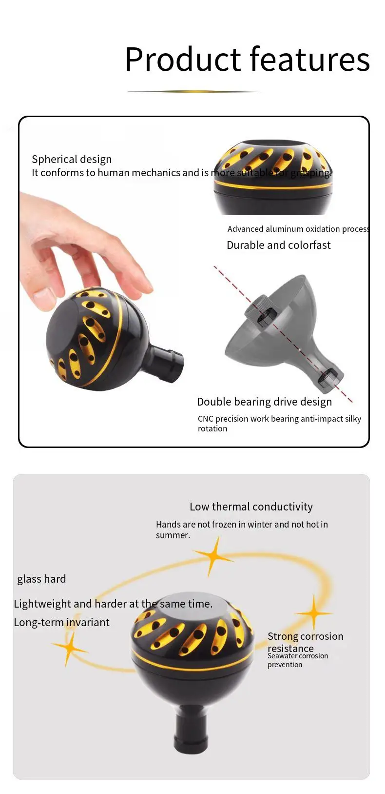 Perilla basculante de carrete de pesca de 30/35/38mm, perilla de Metal, mango eléctrico para carrete de Baitcasting, herramienta de pesca para shimano y Daiwa - imagen 5