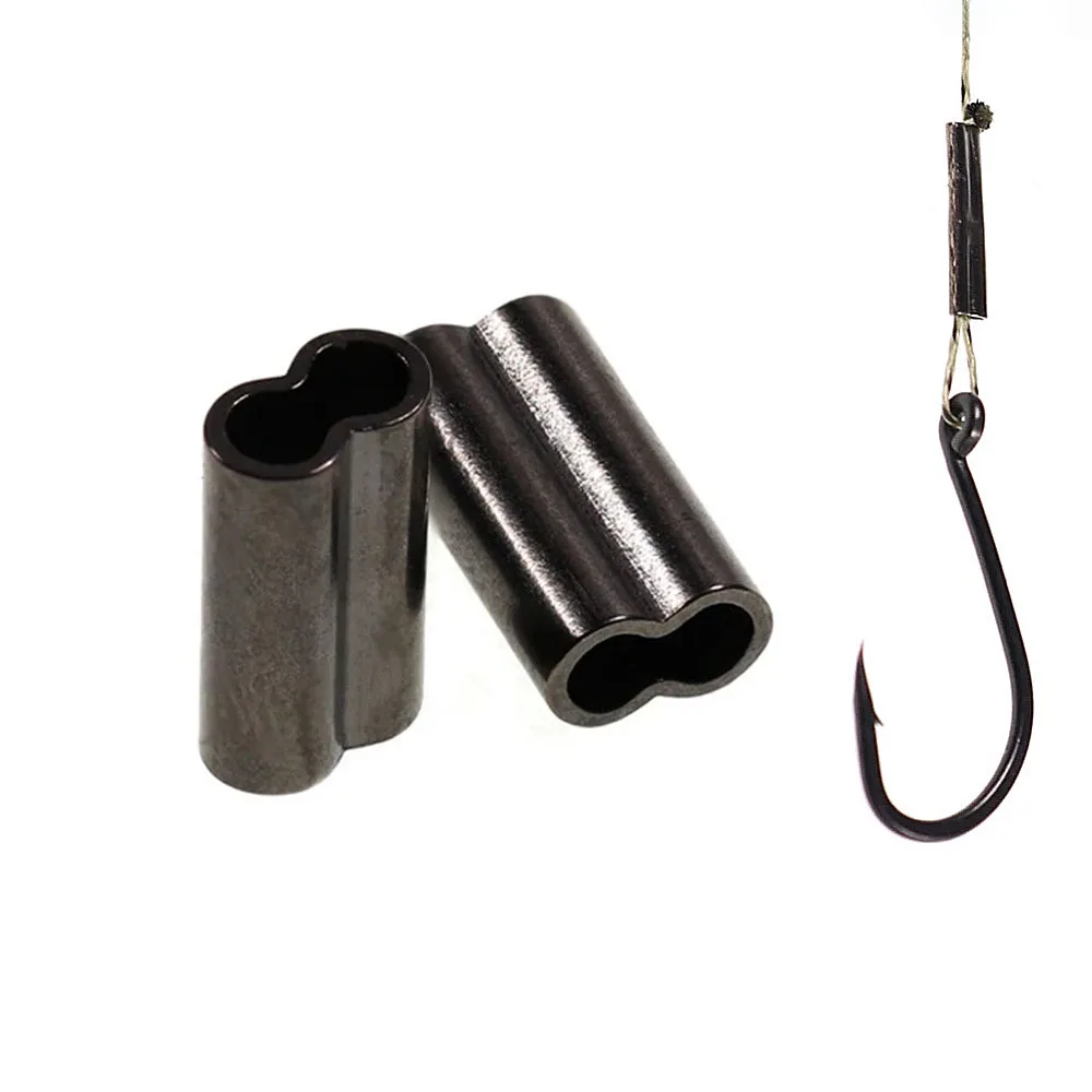 0,5mm 0,6mm 0,7mm doble línea de pesca ovalada tubo de prensado conector de engarzado de alambre tubo de carbono accesorios de mangas de engarzado de pesca - imagen 3