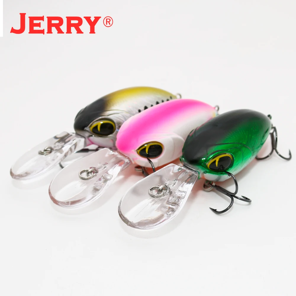 Jerry Atalanta-señuelos de pesca ultraligeros, Wobbler de buceo profundo, enchufe flotante, sonajero, manivela de 47mm, cebos negros para lubina, Lucio, trucha - imagen 3