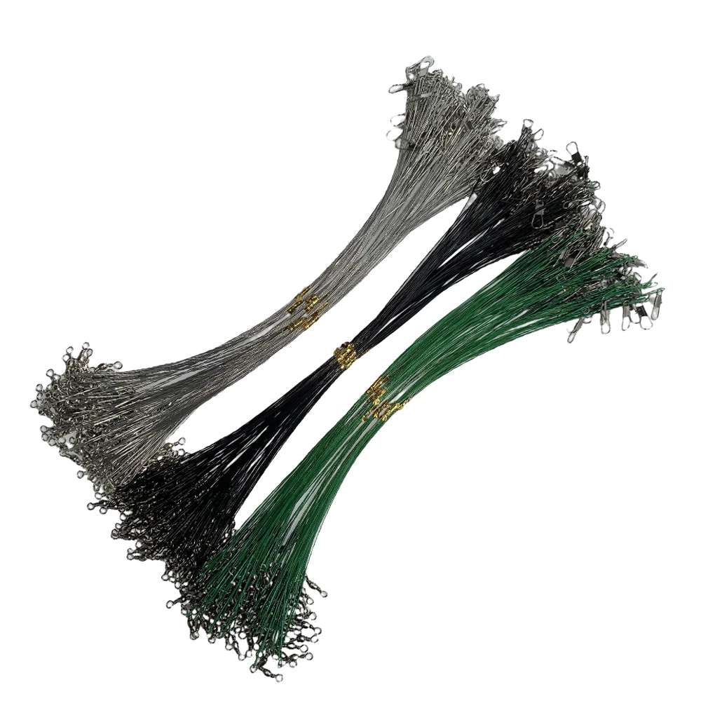 Línea de pesca de acero antimordida, líder de alambre de acero de 15cm, 20cm, 25cm y 30cm con accesorio de pesca giratorio, correa de núcleo de plomo, alambre de pesca - imagen 5