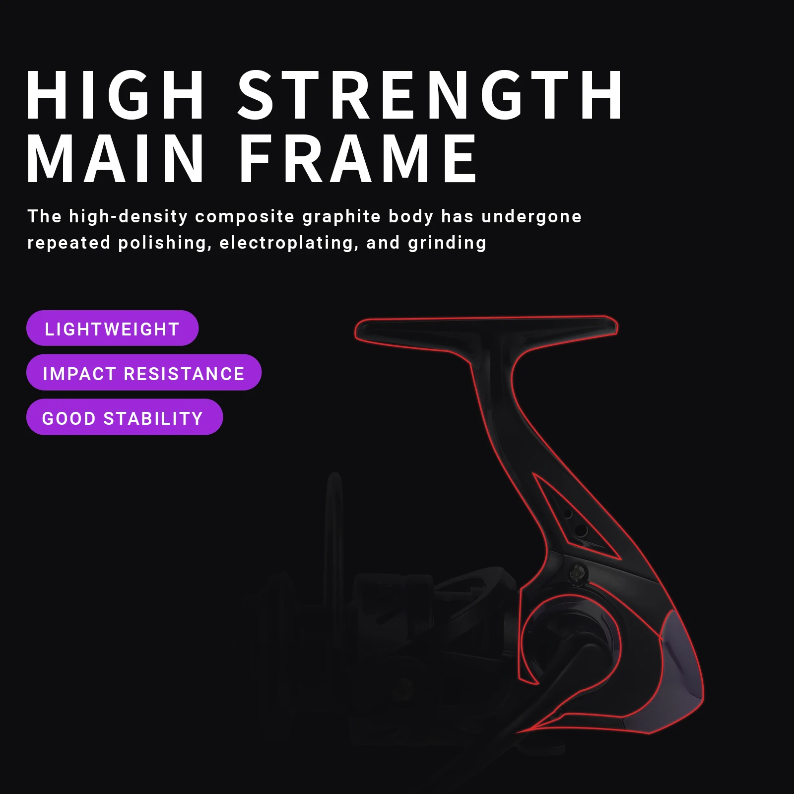 Carrete de pesca giratorio Purple Wind 500/800/1000/2000/3000/4000/5000/6000/7000, relación de engranaje 5,2: 1, 13,2-21,6 máx. D - imagen 5