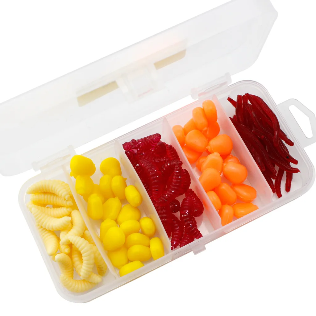 100 unids/set simulación de pesca señuelo suave falso cebo productos conjunto mixto lombriz Artificial para aparejos de pesca accesorios de herramientas - imagen 2