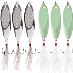 Señuelo cuchara jigging luminoso con flash cristal - anzuelos triples
