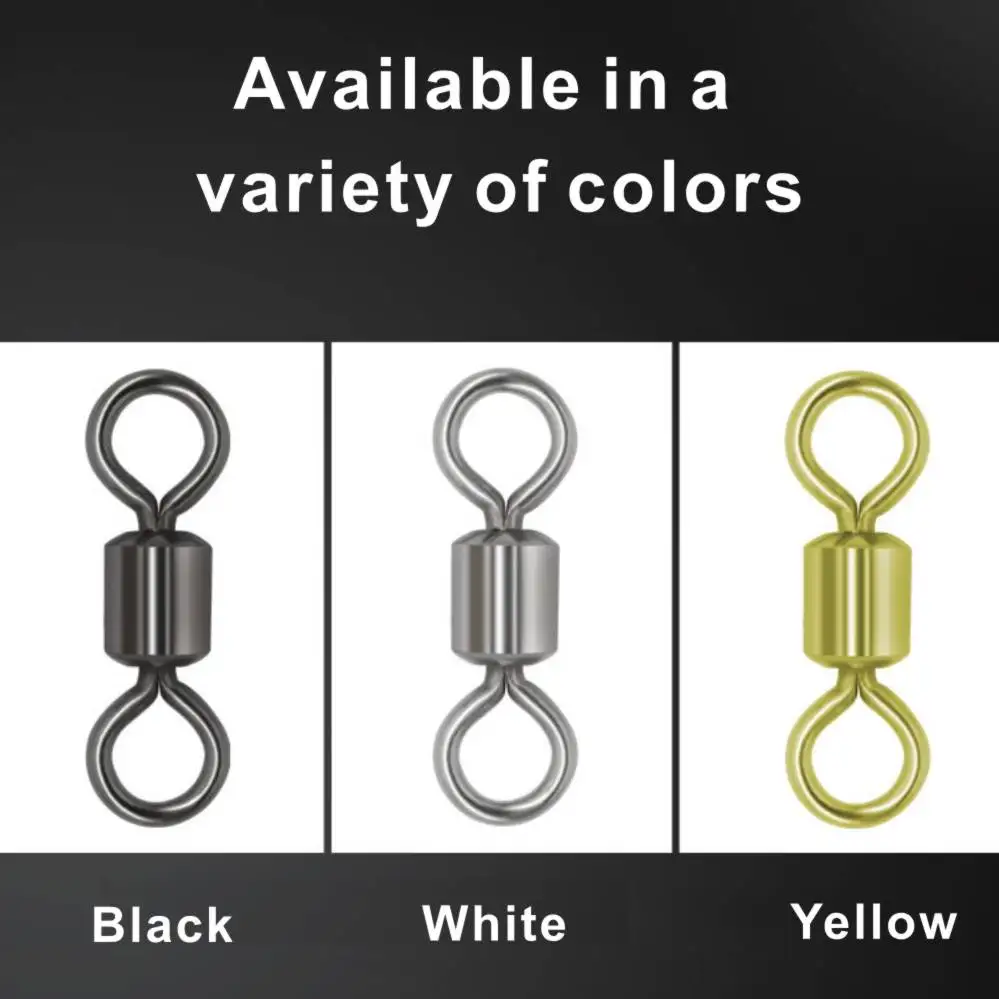 Aparejos Topline 50 Uds conector de pesca giratorio fuerte pesca giratorio conector de acero inoxidable anillo sólido rodamiento de barril - imagen 5