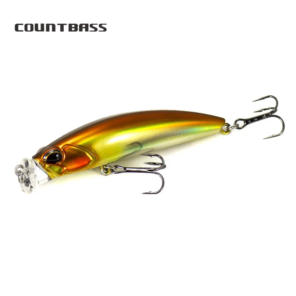 COUNTBASS-SEÑUELOS DE PESCA DE 75mm, 3 ", 10g, 3/8 oz. Dive 0,1-0,3 m, peso magnético, flotador lento, Minnow, cebo duro, Wobbler Leurres