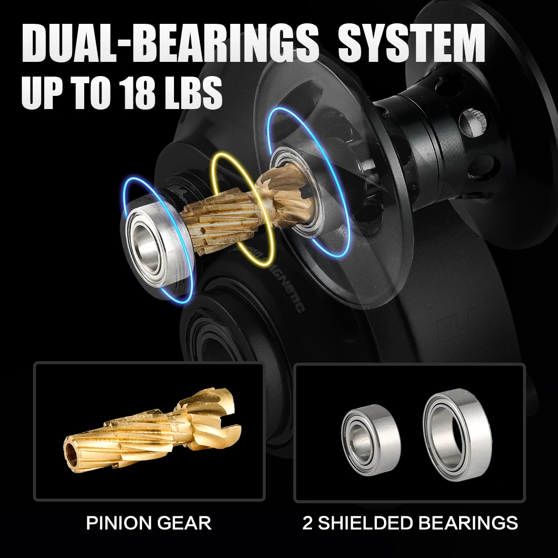 ¡¡¡¡¡VENTA!!!!! Carrete de pesca Baitcasting serie SeaKnight marca FALCON 7,2: 1 8,1: 1 ultraligero 190g potencia de arrastre máxima 18LB fundición larga - imagen 5