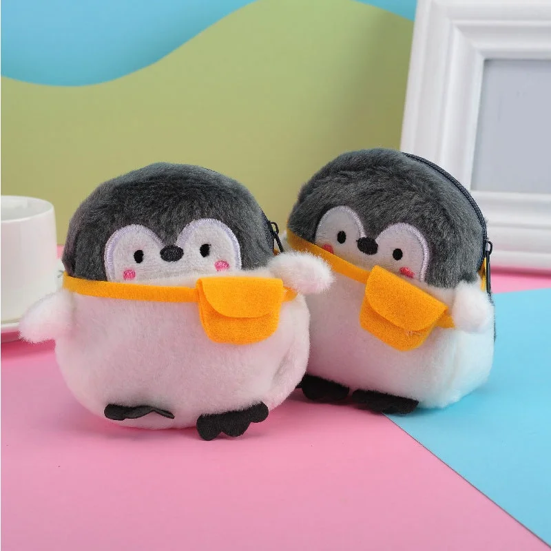 Bolso de hombro pequeño pingüino Kawaii pingüino Cartera de felpa pingüino suave monedero de felpa niñas amantes regalos de San Valentín pequeño - imagen 2