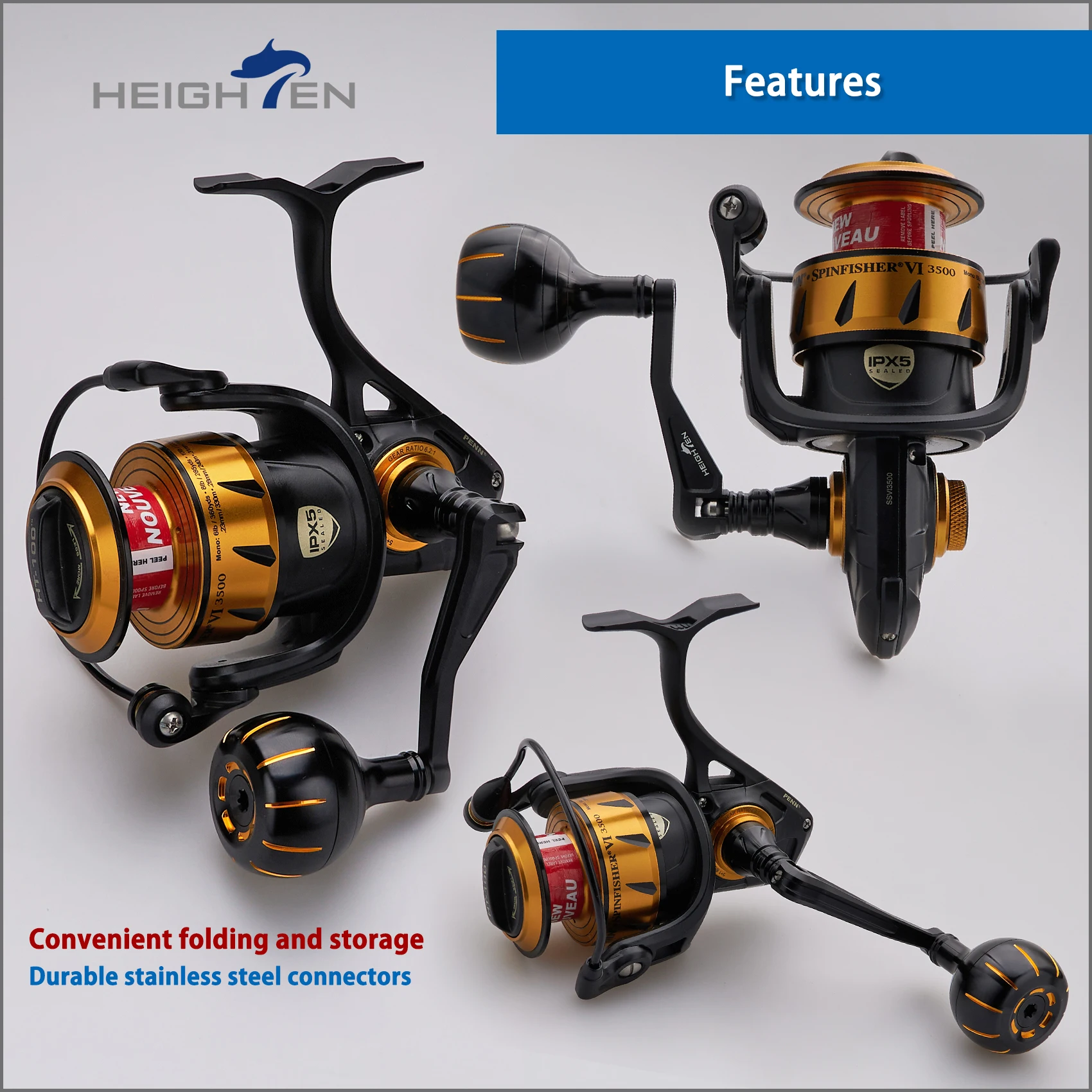 Mango giratorio de elevación de 60mm para Penn Spinfisher VI/VII Slammer III/IV Battle II/III Pursuit Fierce Reel - imagen 5