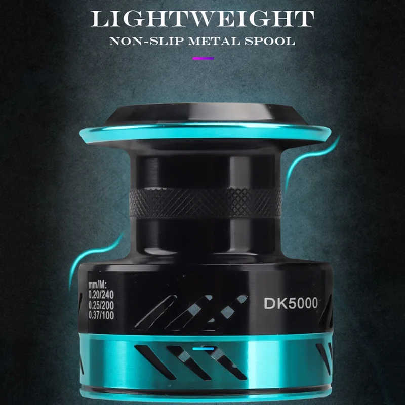 BILLINGS DK Series, relación de engranaje 4,8:1/5, 2:1, arrastre máximo de 22 libras, carrete de Metal CNC, carrete de pesca giratorio, para agua dulce y salada - imagen 5