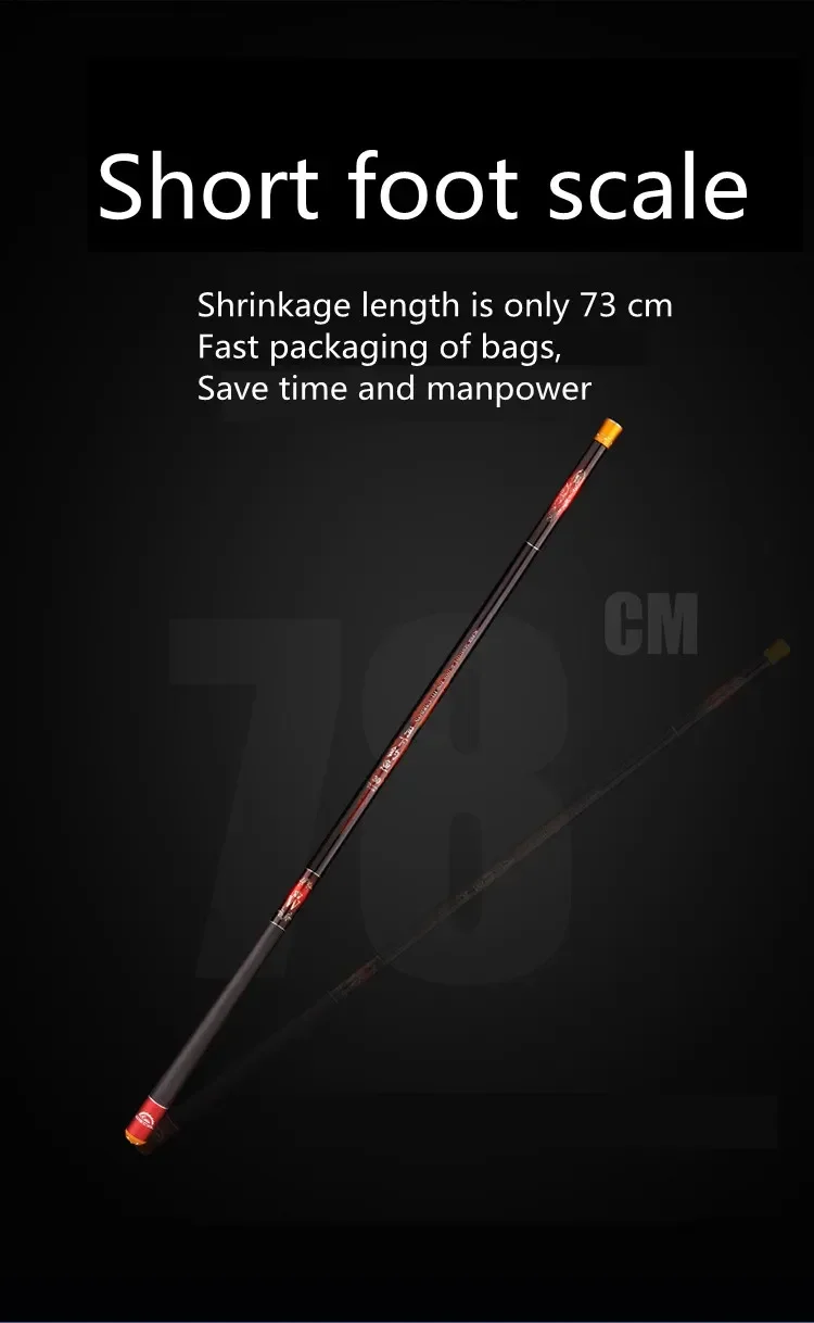 Experience la conveniencia con nuestra caña de pesca compacta y eficiente de 76 cm resistente a la contracción