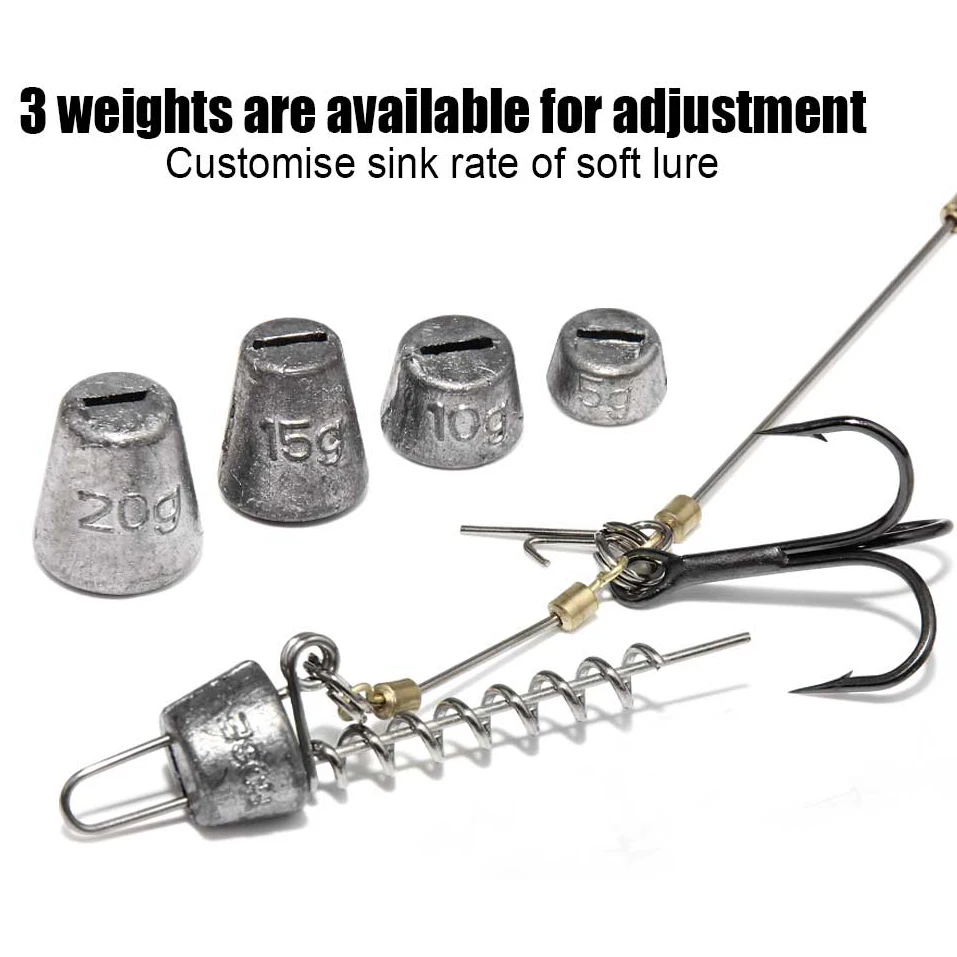 Spinpoler Pike Stinger Rigs diseñado para aparejos de Señuelos de Pesca blandos Swimbait con plomo 5g 7g 10g 15g 20g Pike Zander Perch - imagen 5