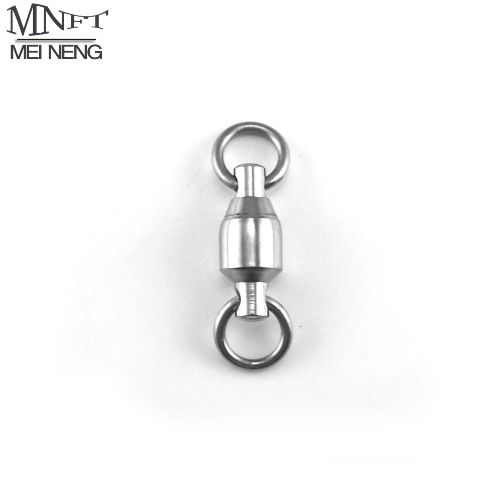 MNFT 100 unids/lote rodamiento de bolas pesca giratorio anillos sólidos conectores accesorios de aparejos de pesca de acero inoxidable