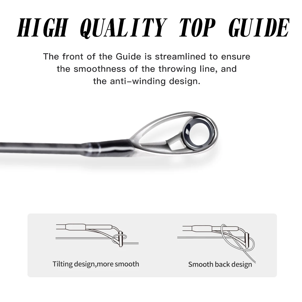 Hunthouse-caña de pescar de 2,29 m, caña de fundición giratoria de carbono, guía de 5-35G, 2 secciones - imagen 5