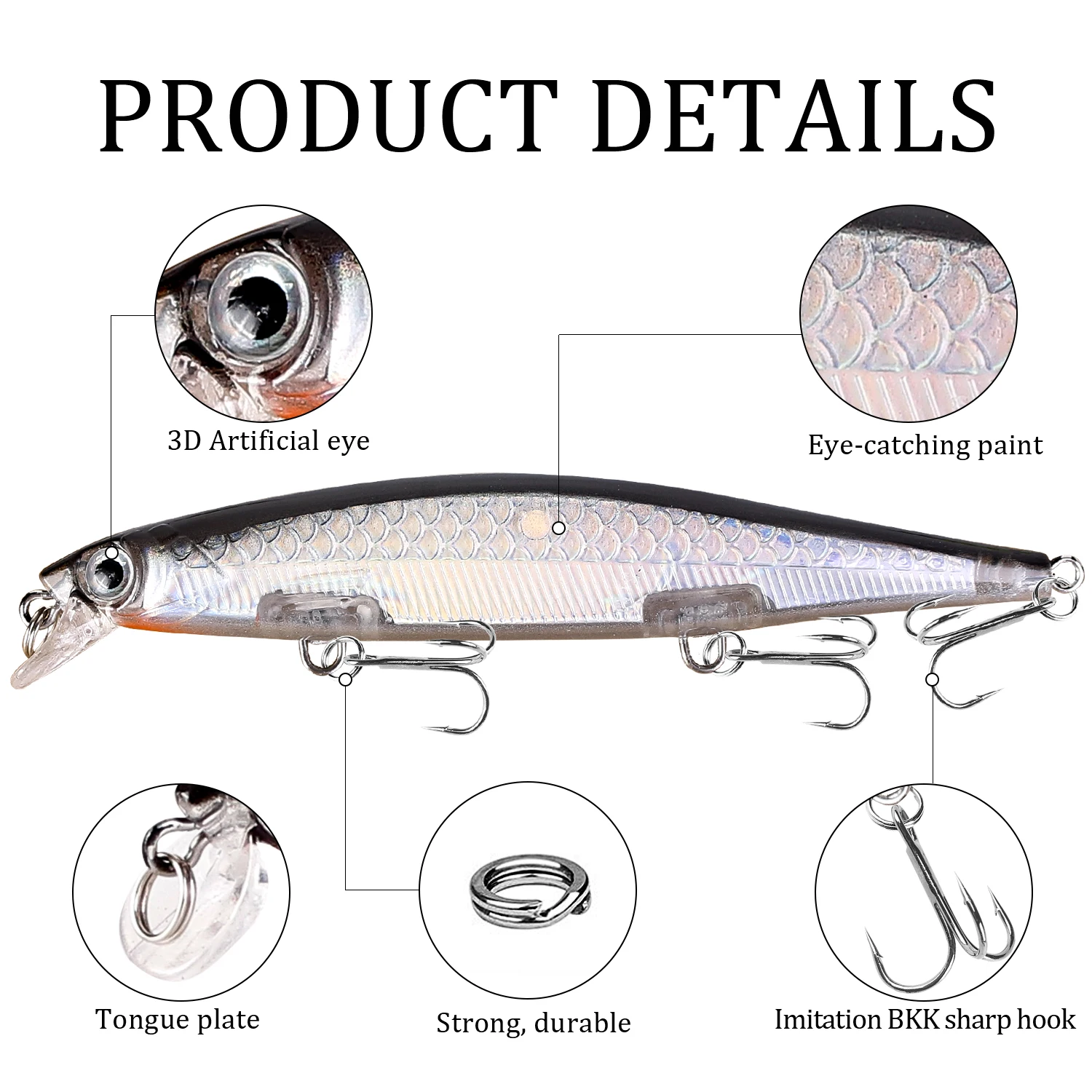 Señuelo de Pesca flotante, cebo duro Artificial, 11cm, 13g, 1 unidad - imagen 3