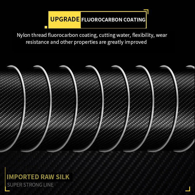 Sedal de pesca con revestimiento de fluorocarbono, hilo de fibra de carbono de hundimiento, 120M, 0,20mm a 0,60mm, 7,15 lb, 45LB - imagen 3