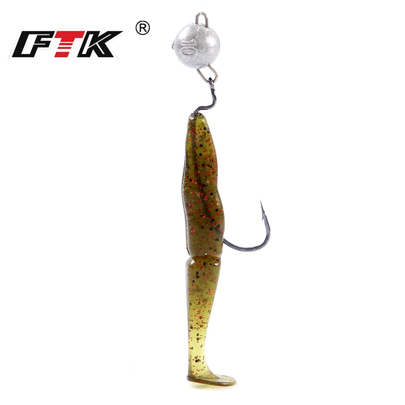 FTK-Señuelos de Pesca artificiales de silicona, cebos blandos de 75mm/100mm, Wobblers, pesca de carpa, lubina y Lucio - imagen 3