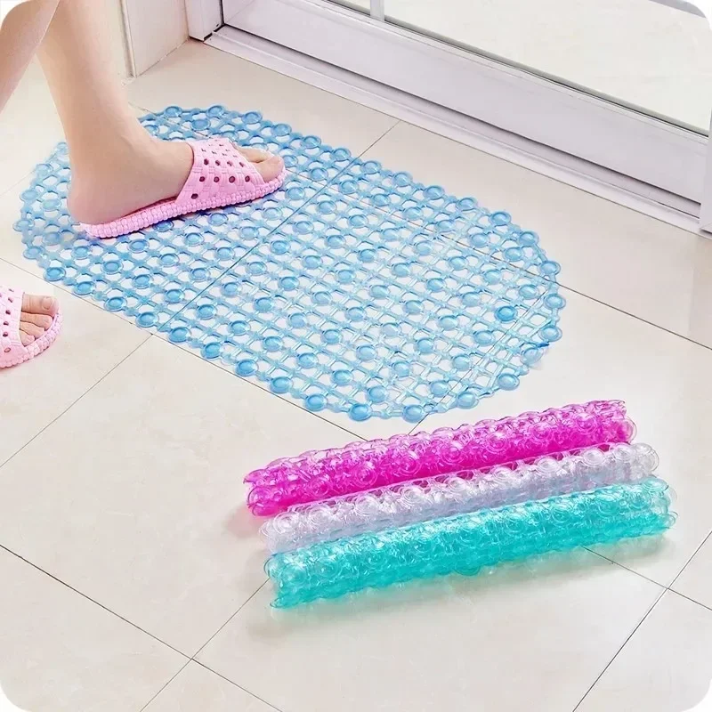 Alfombra de baño con ventosa antideslizante de PVC, estera de masaje suave, estera de ducha de baño antideslizante, suministros para el hogar, multicolor - imagen 3