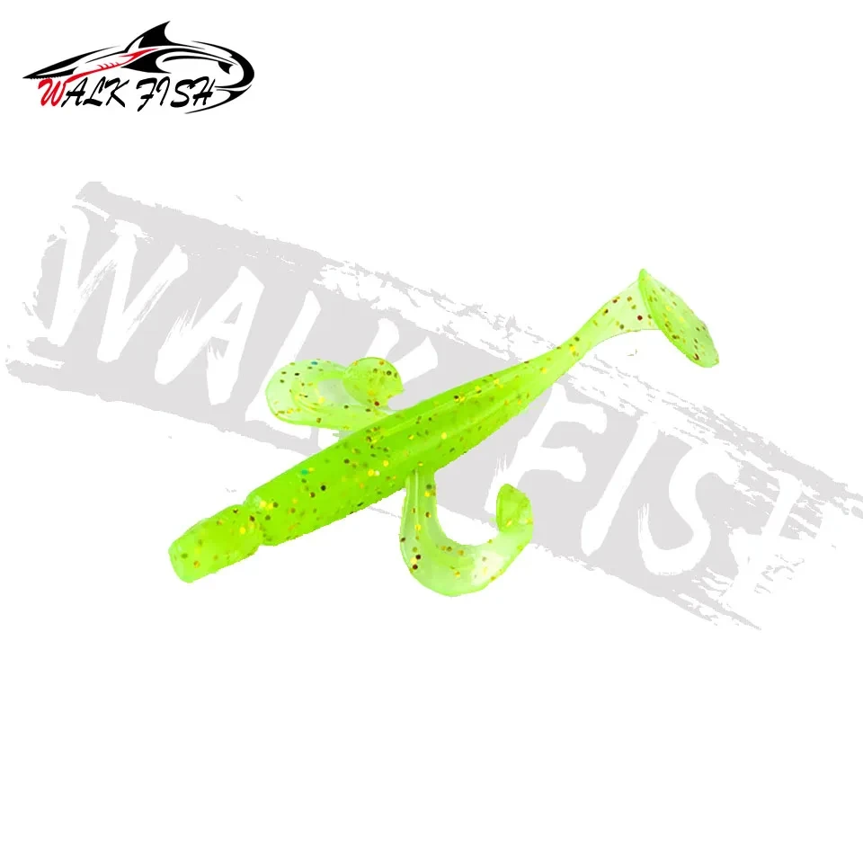 WALK FISH 12 unids/lote nuevo 70mm 2,3g TPR señuelo de pesca flotante pez volador cola en T cebo suave Swimbaits señuelo de Jigging señuelo de trucha - imagen 4